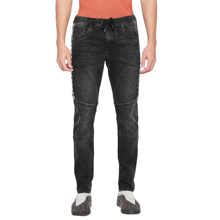 Black Oganesson Jogger Fit Denims for Men