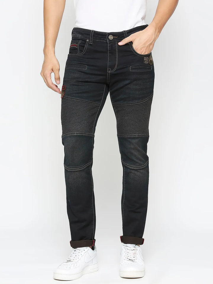 Black Oganesson-Jogger Fit Denims for Men by Being Human Clothing