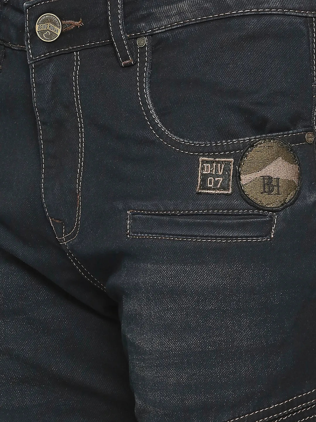 Being Human Clothing Men Jogger Fit Denim-Black Tone