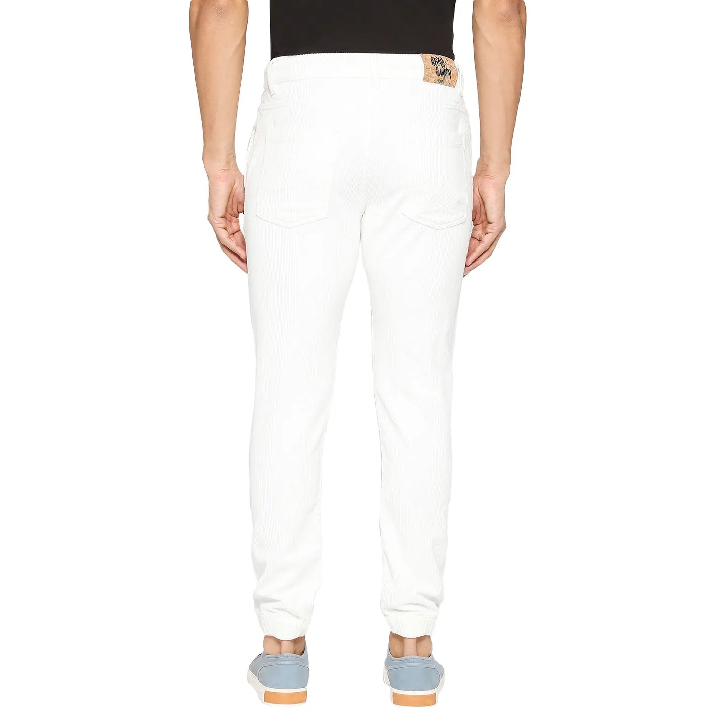 Men Jogger Fit Denim-White by Being Human Clothing