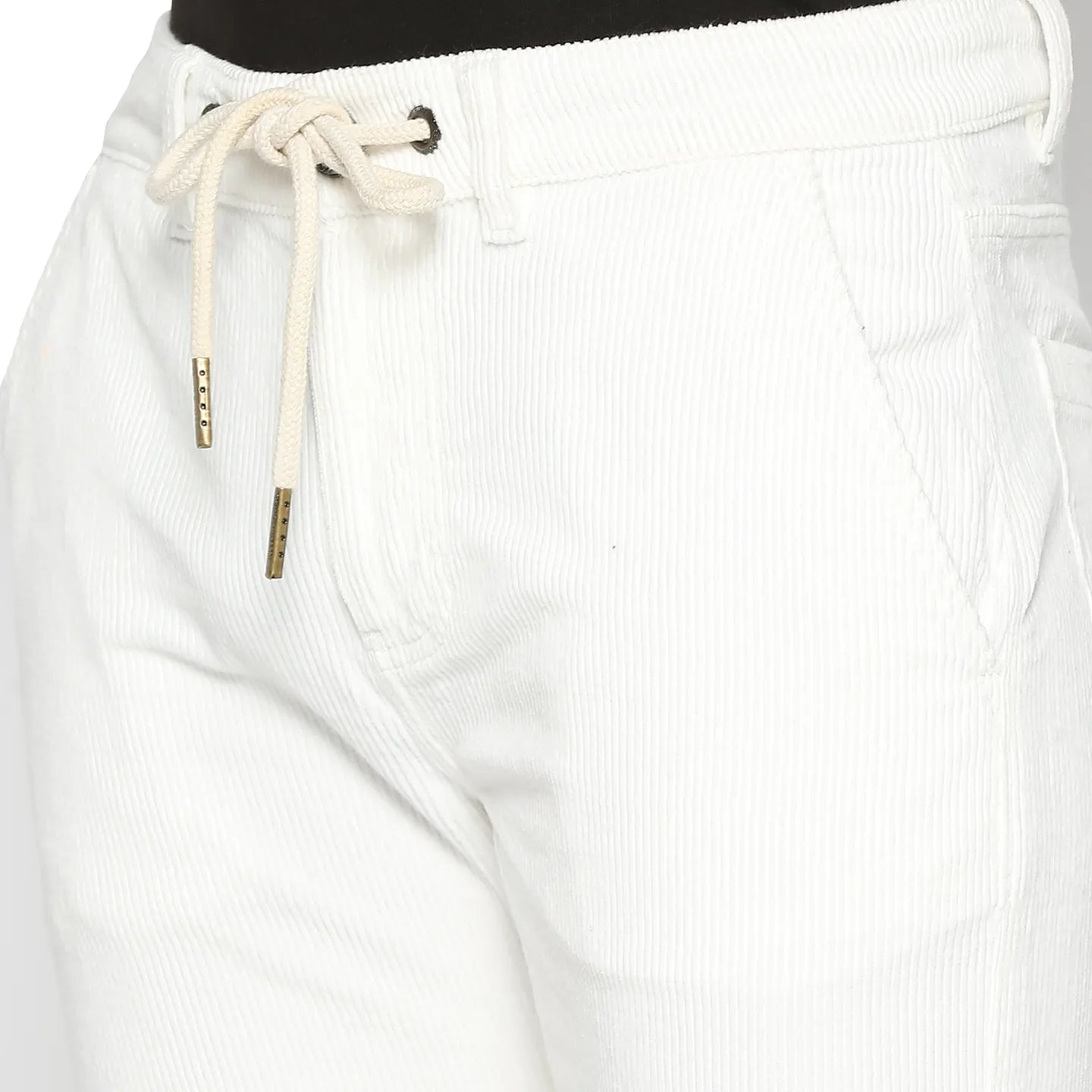 Men Jogger Fit Denim-White by Being Human Clothing