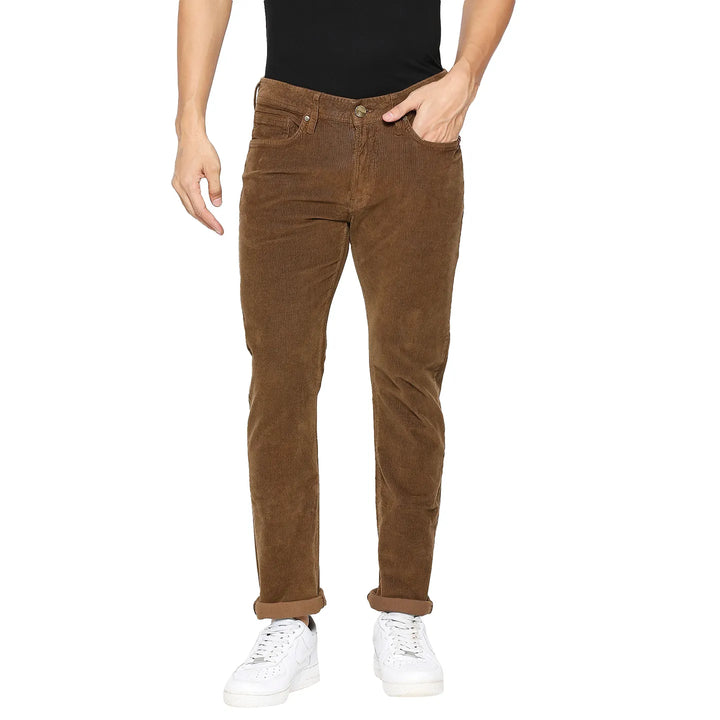 Brown Slim Fit Denim for Men