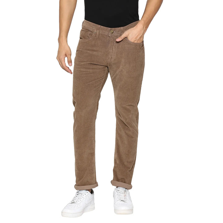 Brown Slim Fit Denim for Men