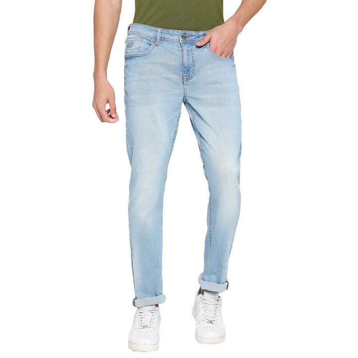 Blue Slim Fit Denim for Men by Being Human Clothing
