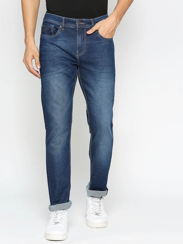 Blue Slim Fit Denim for Men