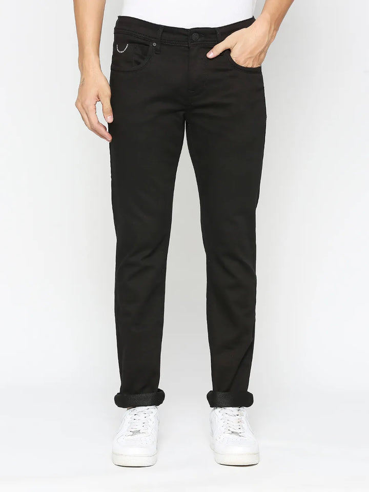 Black Skinny Fit Denim for Men by Being Human Clothing