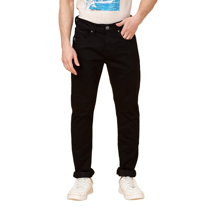 Black Neon-Slim Fit Denims for Men by Being Human Clothing