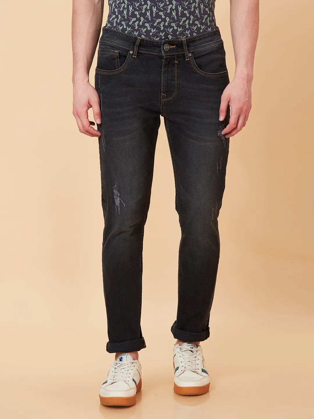 Being Human Clothing Men Slim Fit Denim-Grey Tone