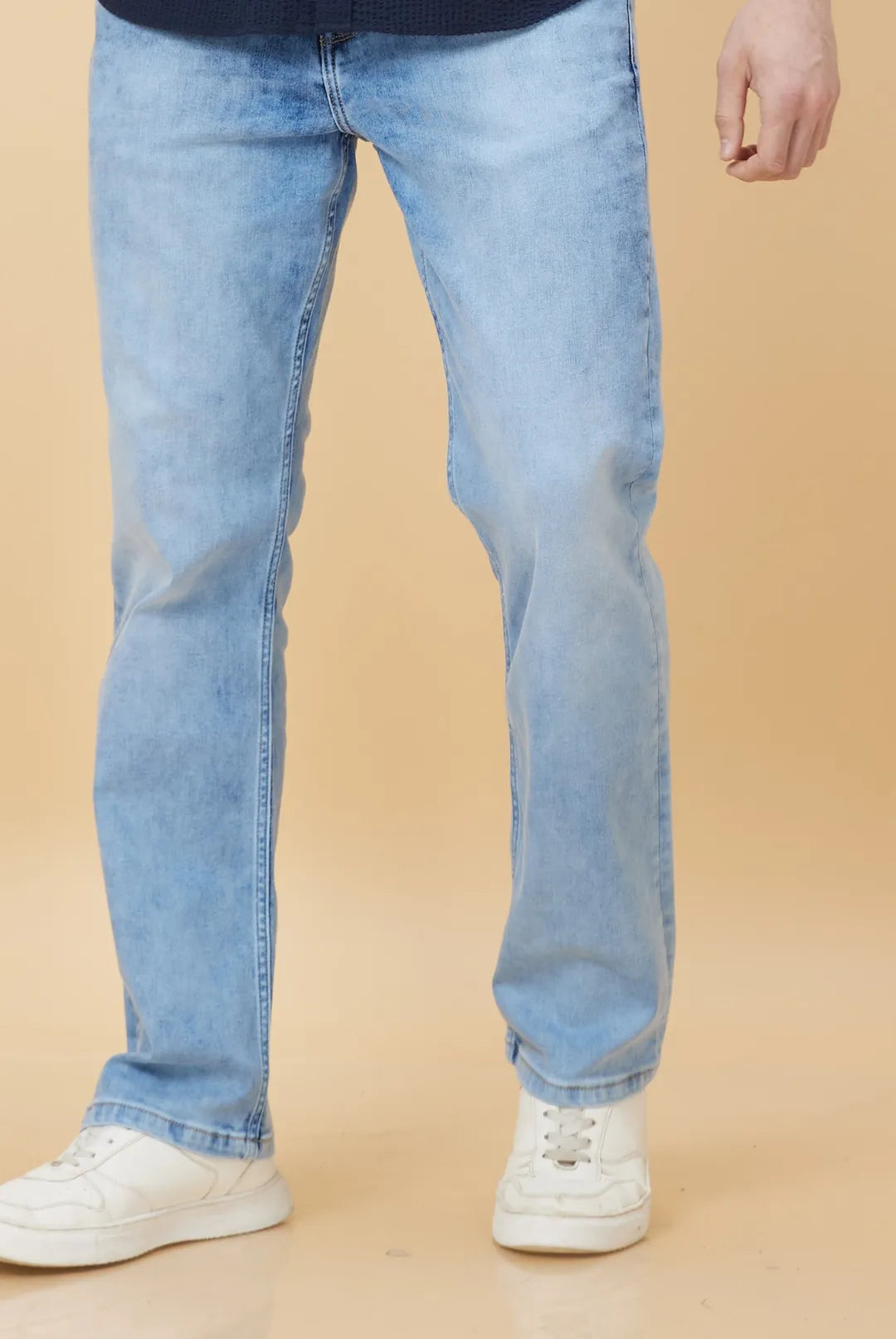 Men Cropped Fit Denim-Black Tone by Being Human Clothing