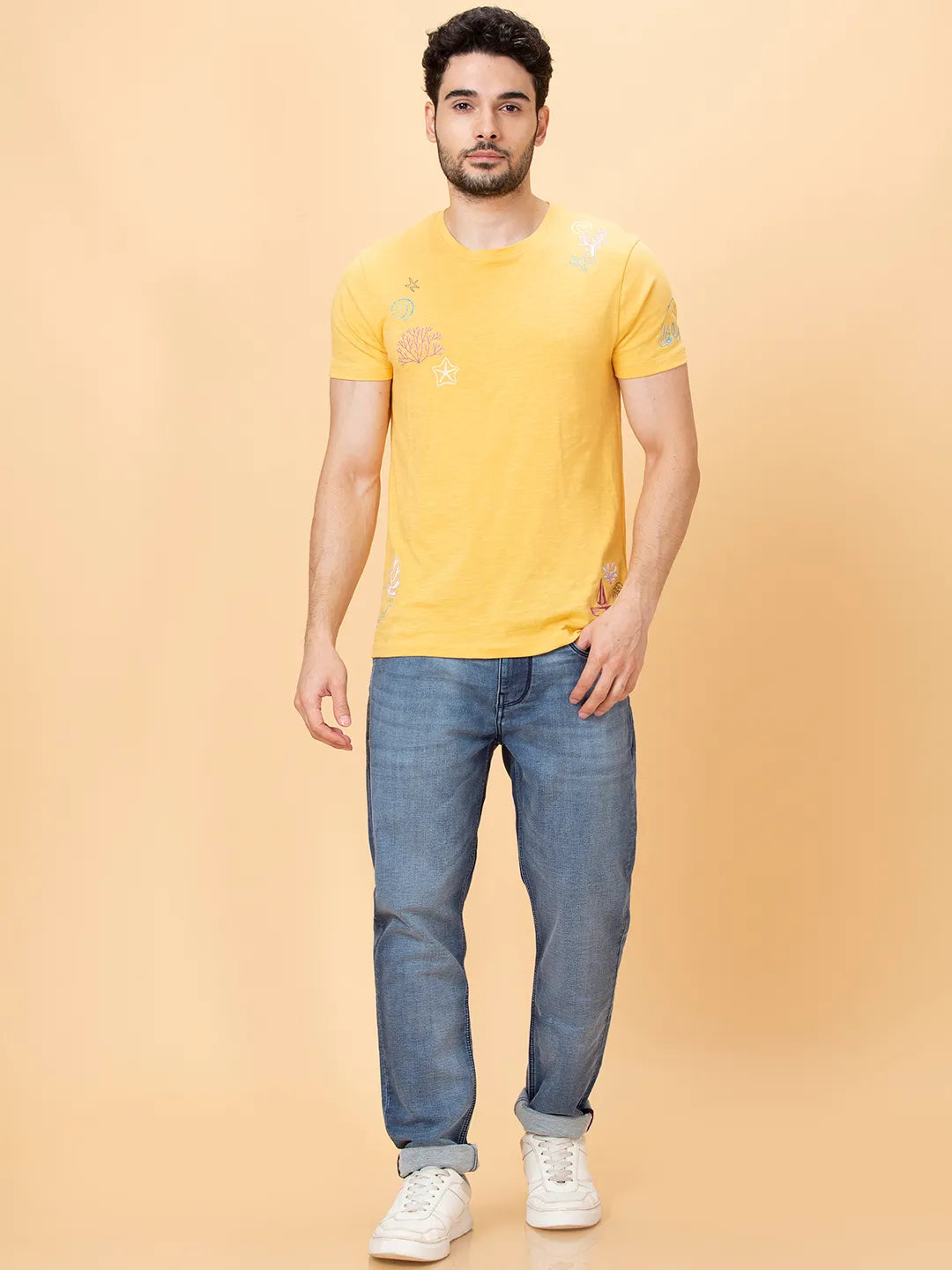 Being Human Clothing Men Skinny Fit Denim-Mid Tone