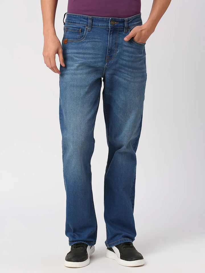 Blue Berylium-Boot Cut Fit Denims for Men by Being Human Clothing