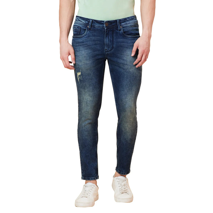 Blue Argon-Cropped fit Denims for Men by Being Human Clothing