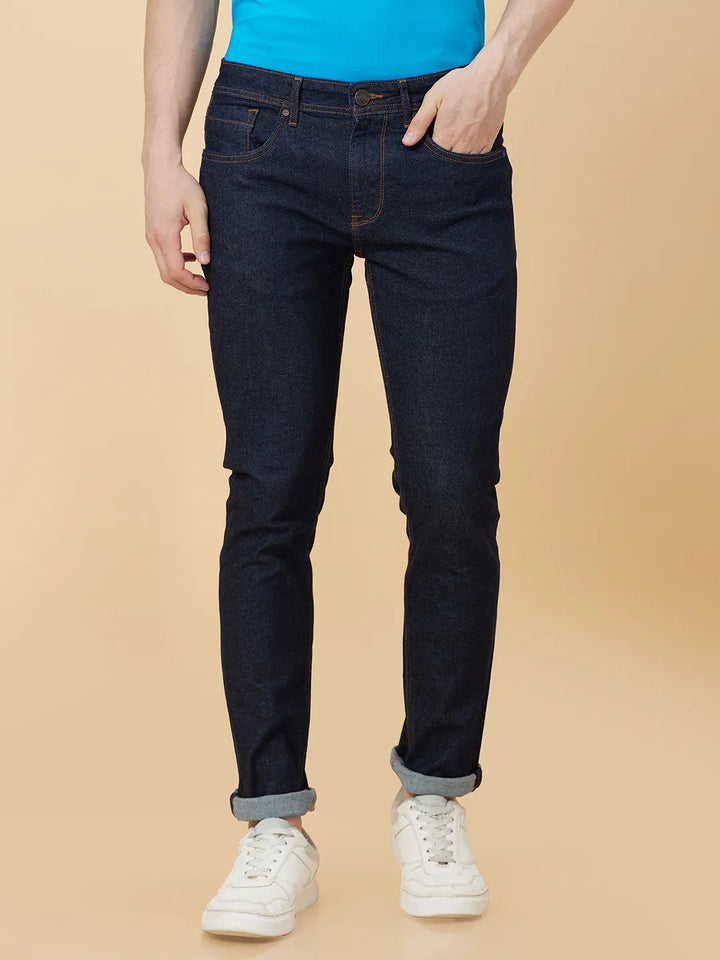 Blue Helium-Skinny Fit Denims for Men