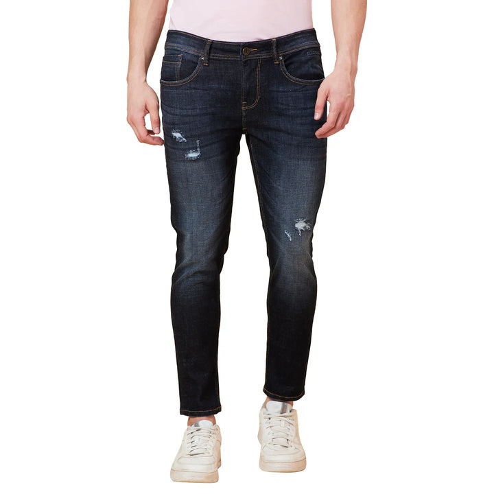 Blue Argon-Cropped fit Denims for Men by Being Human Clothing