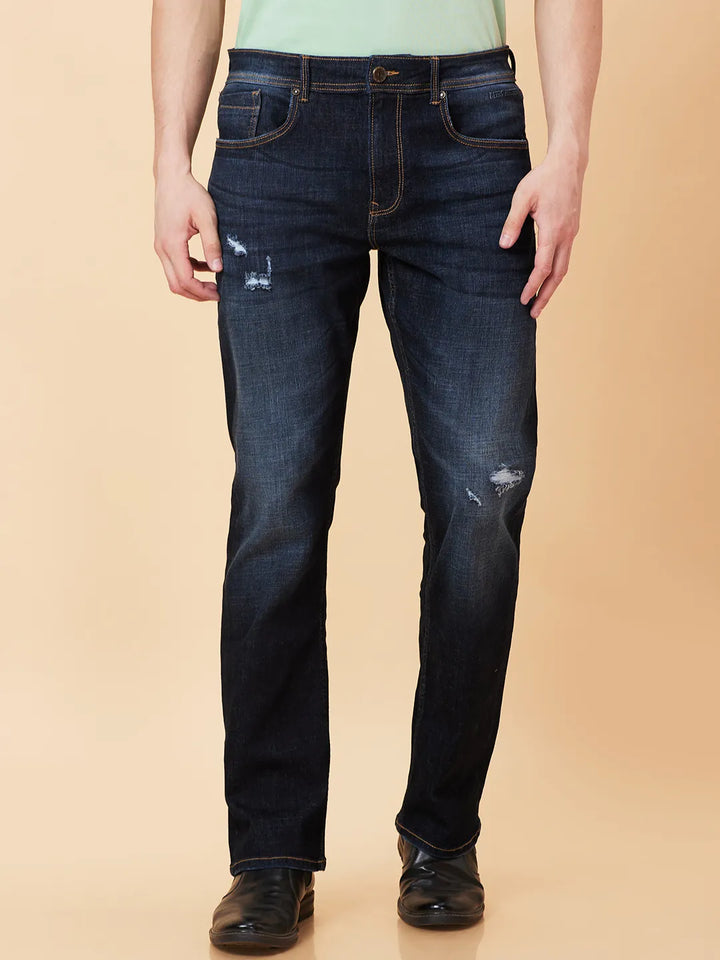 Blue Berylium-Boot Cut Fit Denims for Men by Being Human Clothing