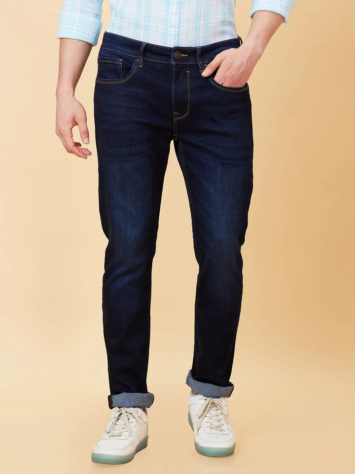 Blue Slim Straight Fit Men's Denims