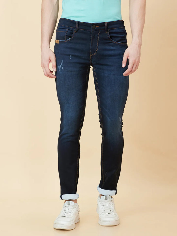 Blue Helium-Skinny Fit Denims for Men