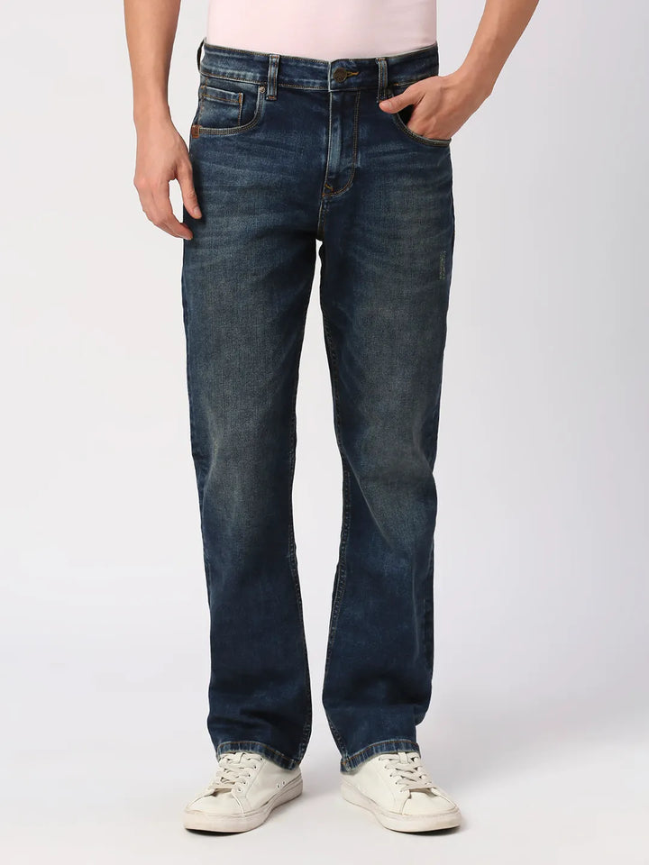Blue Berylium-Boot Cut Fit Denims for Men by Being Human Clothing