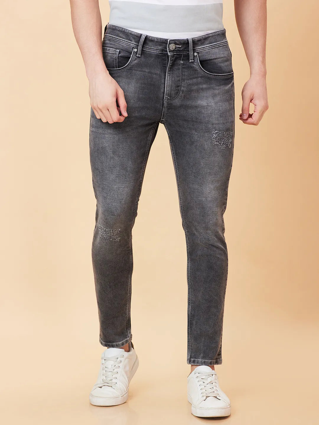 Blue Cropped fit Men's Denims by Being Human Clothing