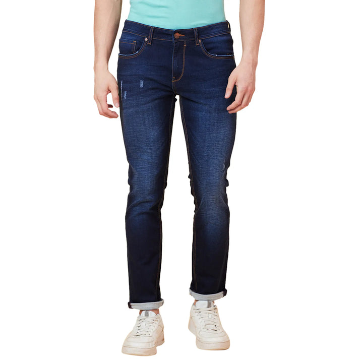 Blue Helium-Skinny Fit Denims for Men by Being Human Clothing