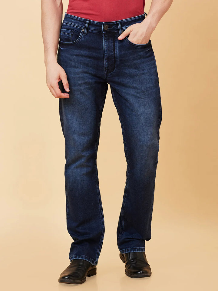 Blue Berylium-Boot Cut Fit Denims for Men by Being Human Clothing