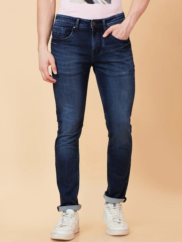 Blue Slim Straight Fit Men's Denims