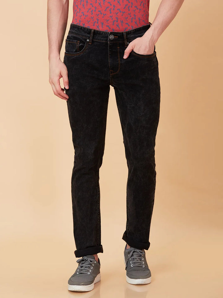 Black Slim Straight Fit Men's Denims