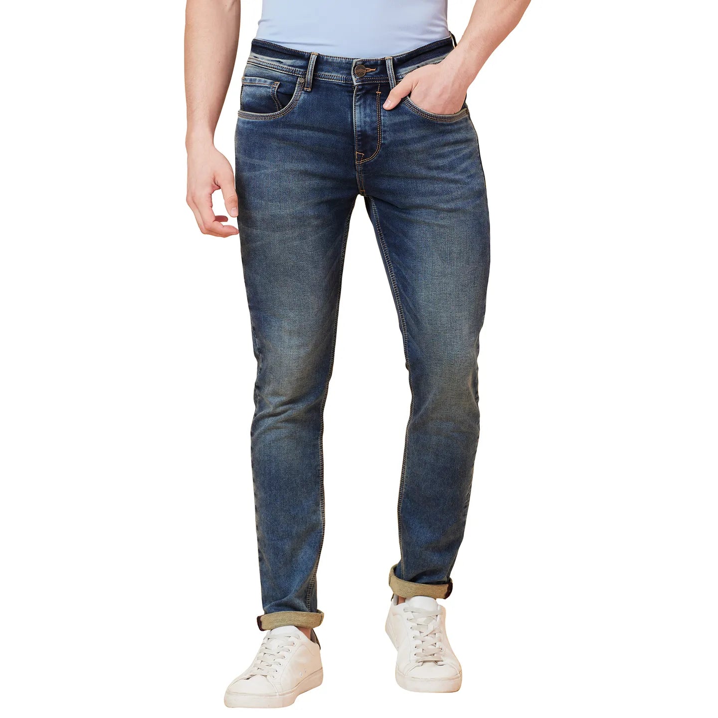 Being Human Clothing Men Skinny Fit Denim-Mid Tone