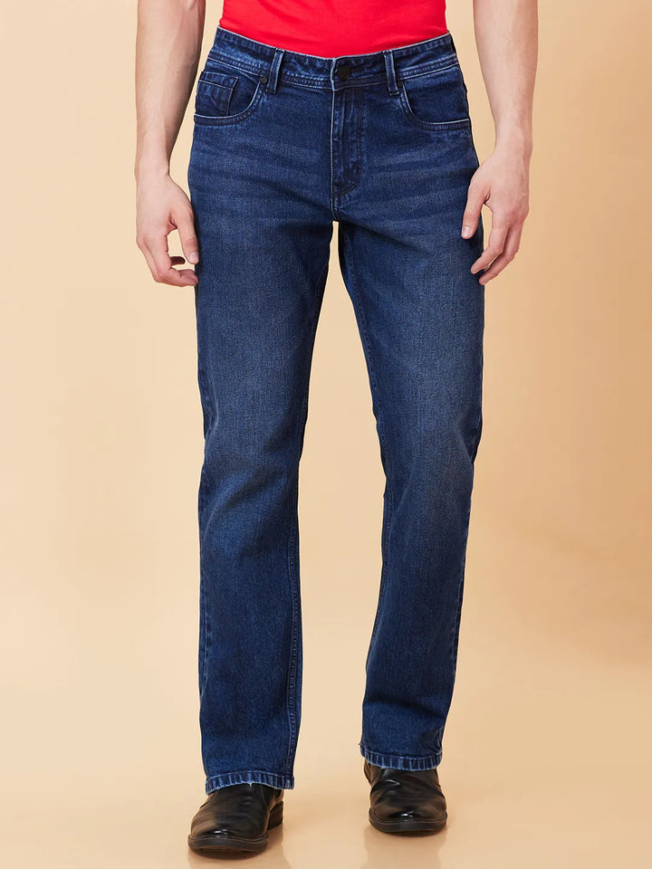 Blue Berylium-Boot Cut Fit Denims for Men by Being Human Clothing