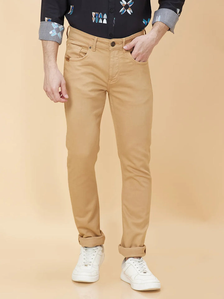 Green Neon-Slim Fit Denims for Men