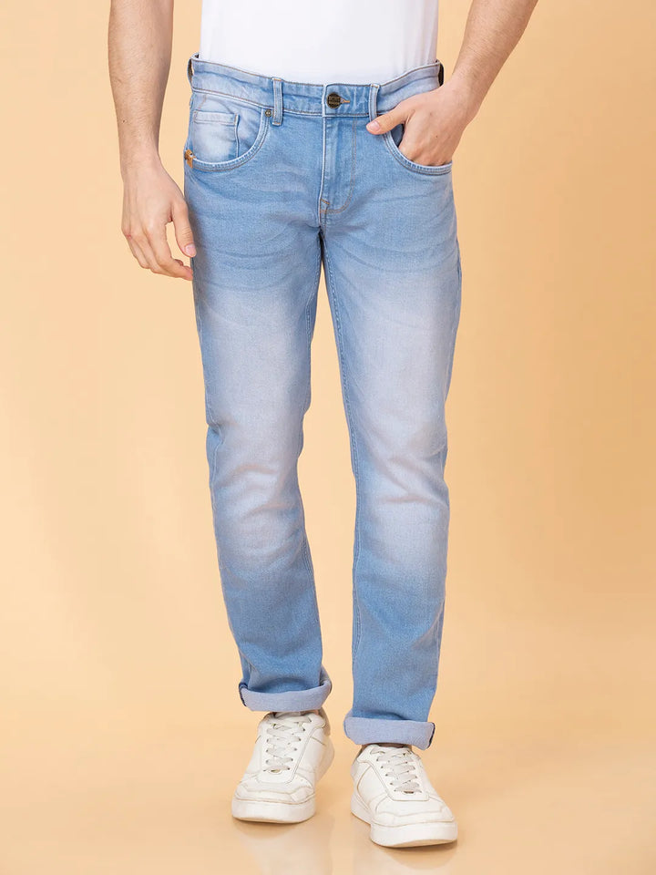 Blue Slim Straight Fit Men's Denims