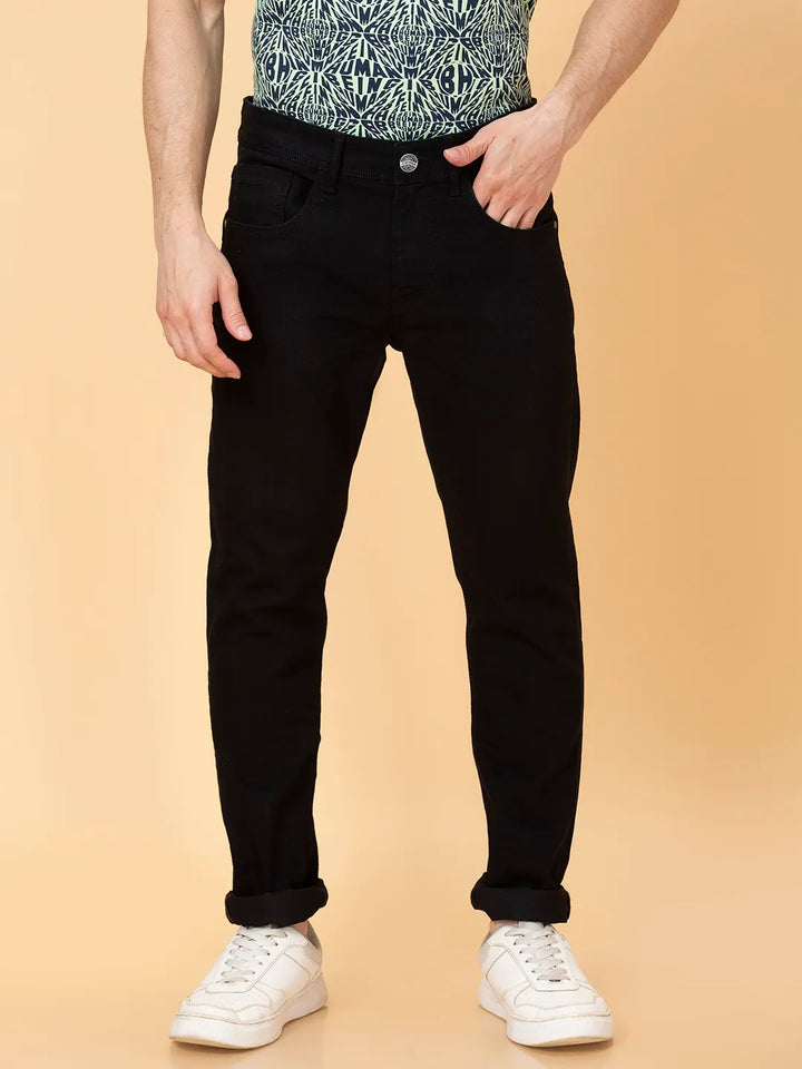 Black Helium-Skinny Fit Denims for Men