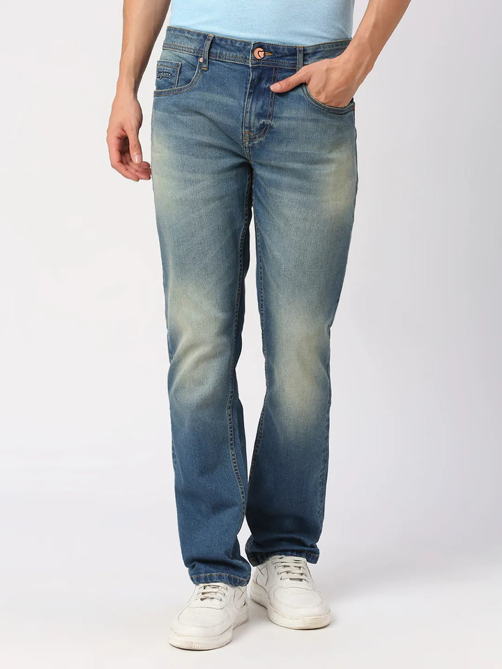 Blue Slim Straight Fit Men's Denims by Being Human Clothing