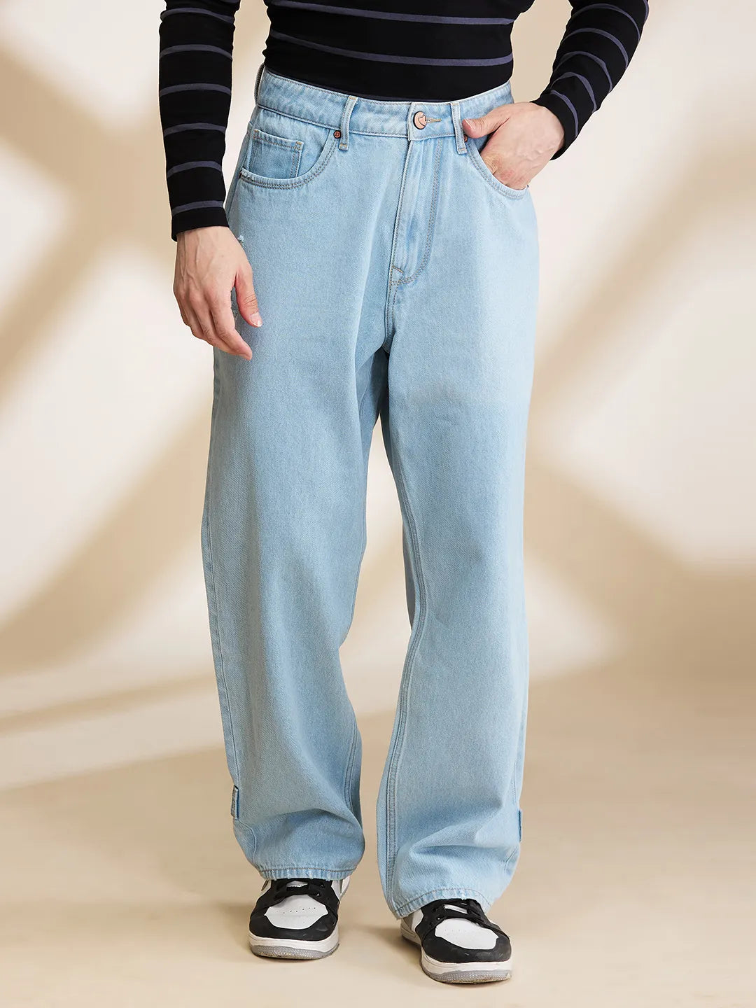 Being Human Clothing Mens-Bottom Denim Light Tone