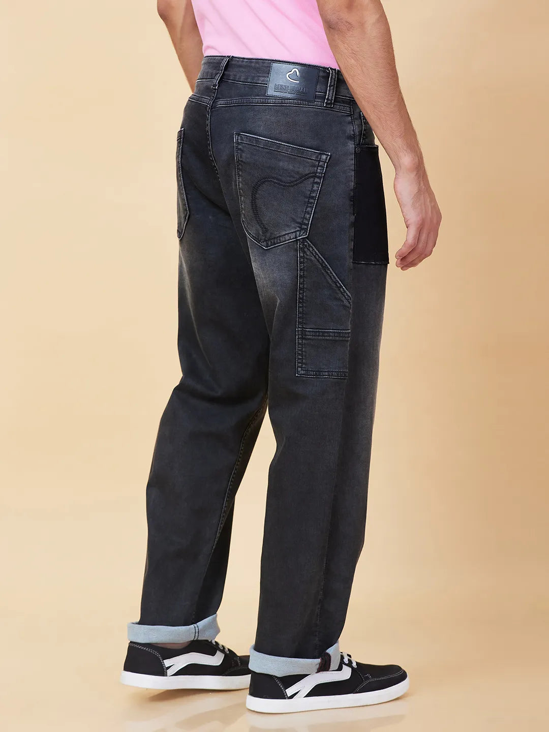 Mens-Bottom Denim Black Tone by Being Human Clothing