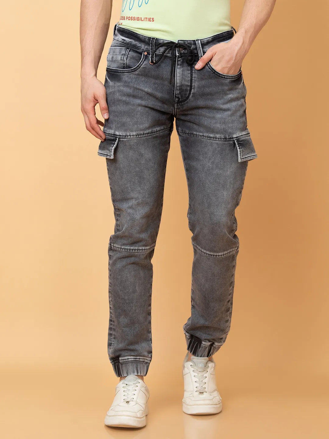 Being Human Clothing Mens-Bottom Joggers Grey Tone