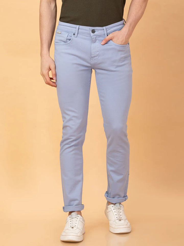 Blue Neon-Slim Fit Denims for Men by Being Human Clothing