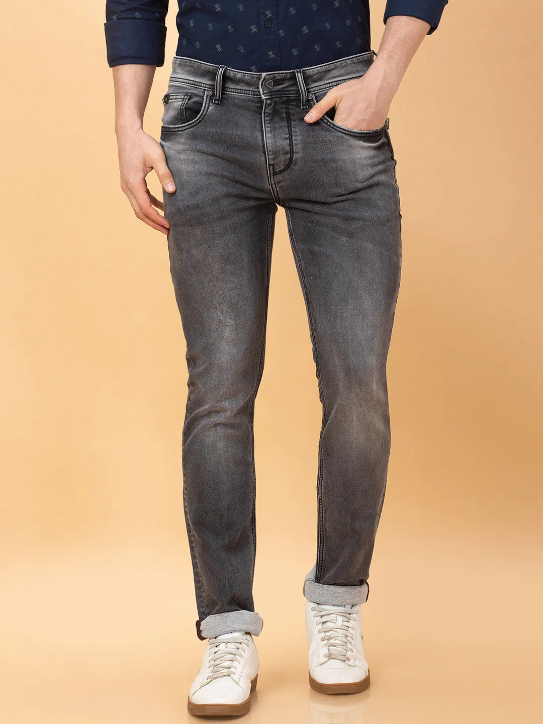 Being Human Clothing Mens-Bottom Denim Grey Tone
