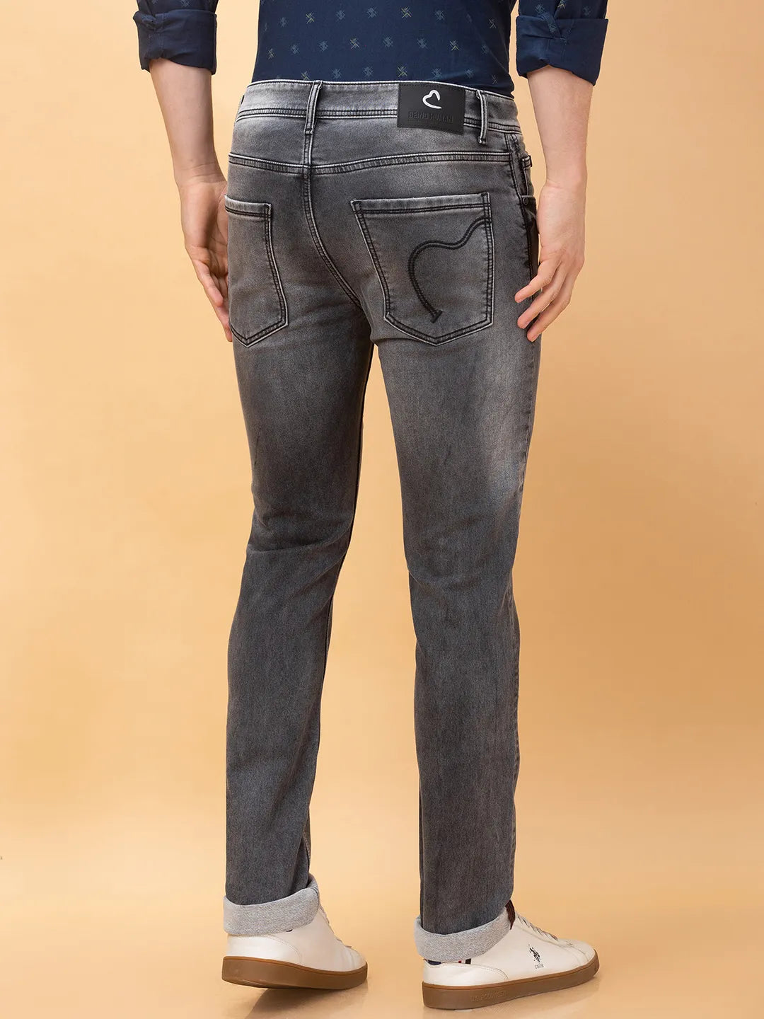 Being Human Clothing Mens-Bottom Denim Grey Tone
