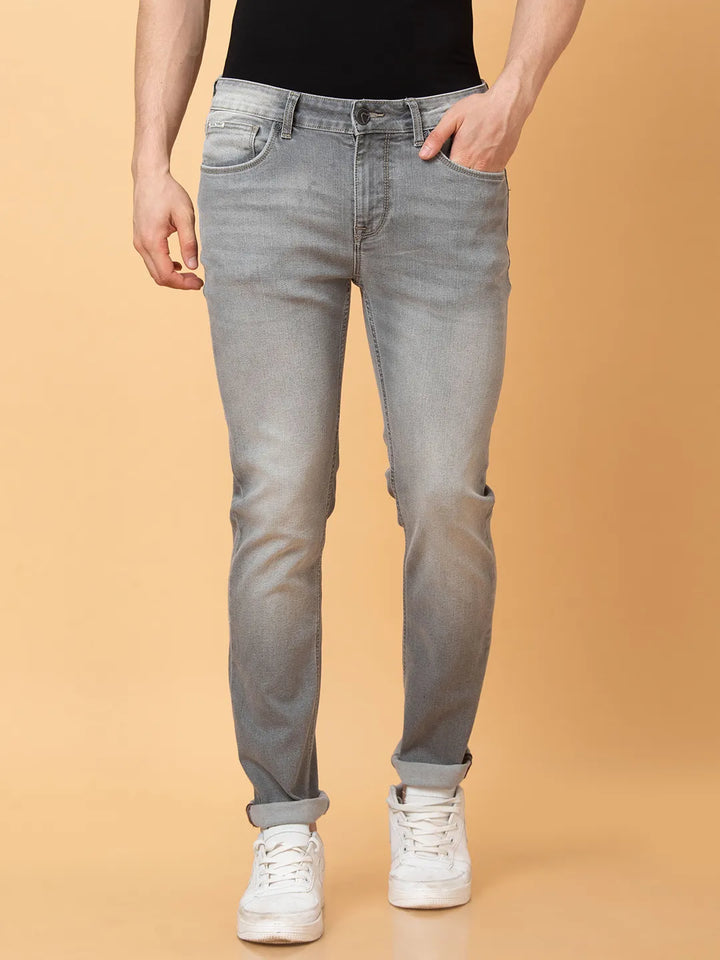 Grey Neon-Slim Fit Denims for Men by Being Human Clothing