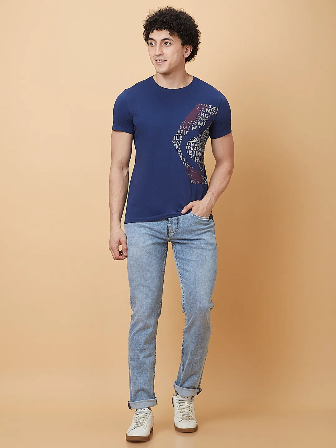 Blue Straight Fit Men's Denims by Being Human Clothing