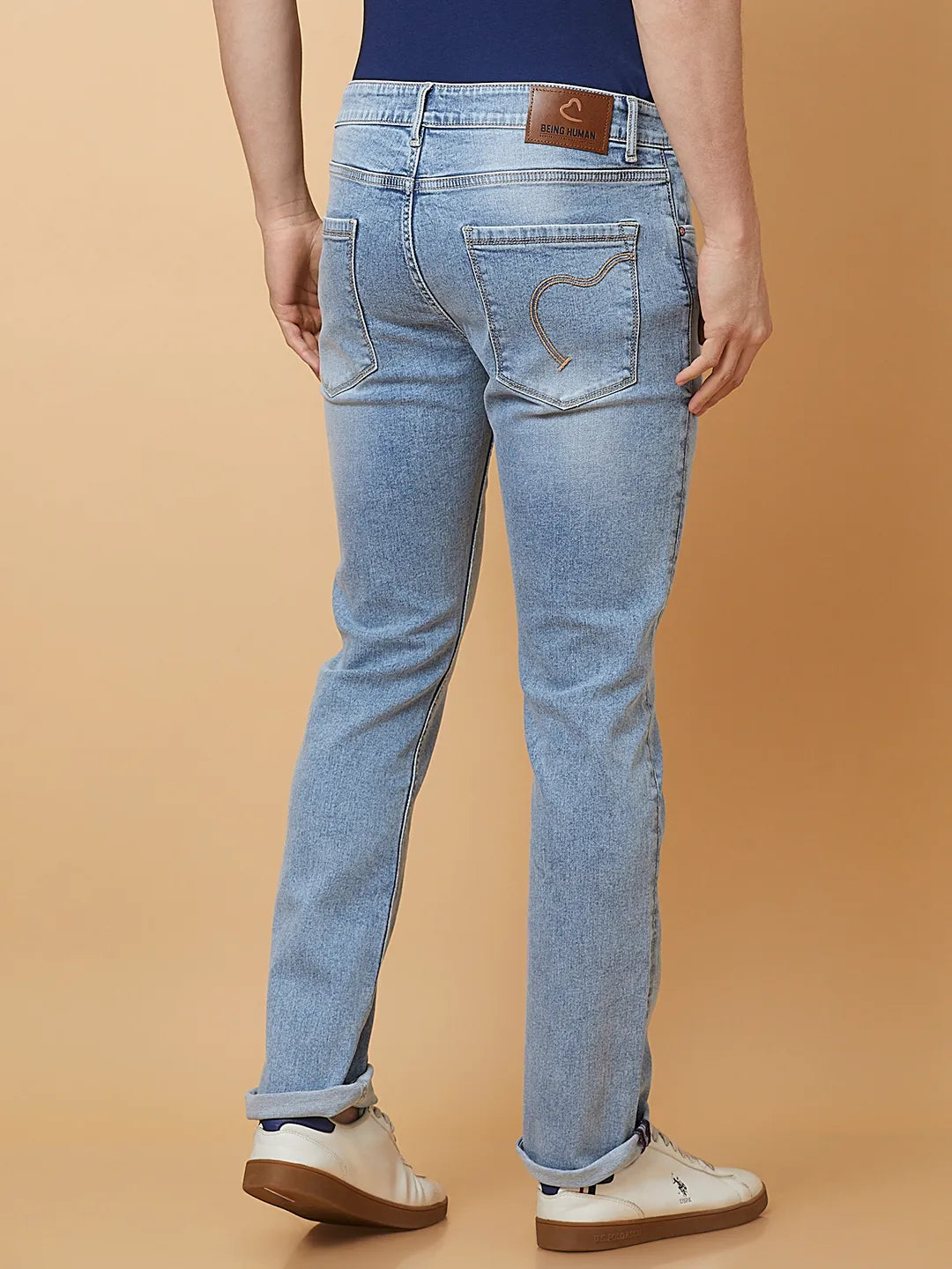 Blue Straight Fit Men's Denims by Being Human Clothing