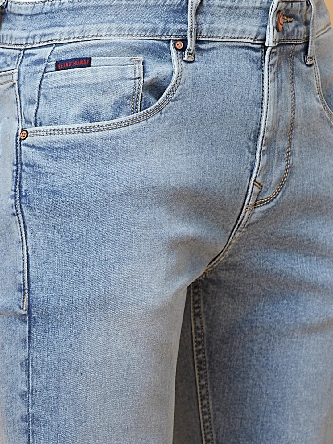 Blue Straight Fit Men's Denims by Being Human Clothing