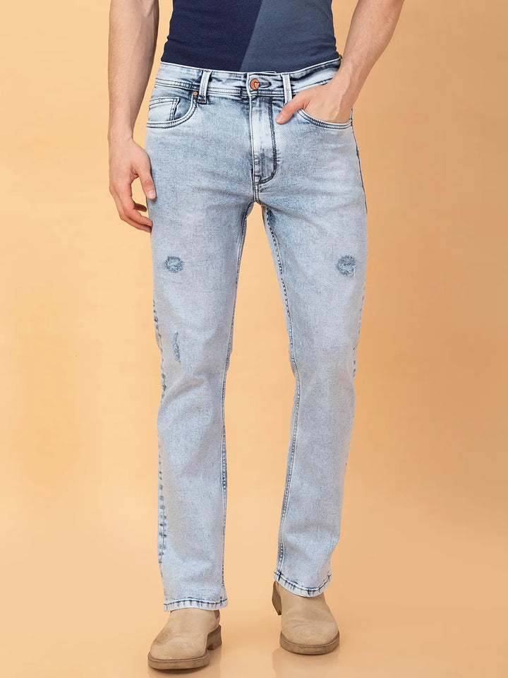 Blue Berylium-Boot Cut Fit Denims for Men by Being Human Clothing