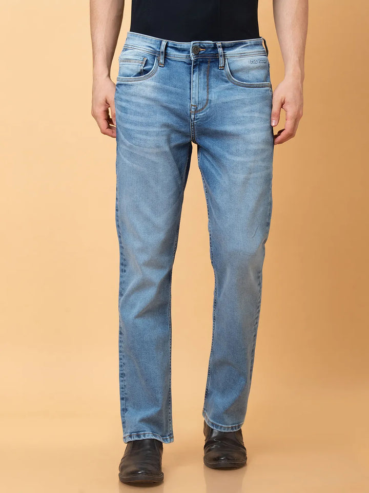 Blue Berylium-Boot Cut Fit Denims for Men by Being Human Clothing