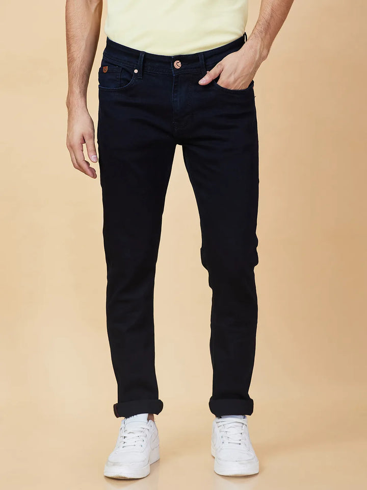 Blue Krypton-Straight Fit Denims for Men by Being Human Clothing
