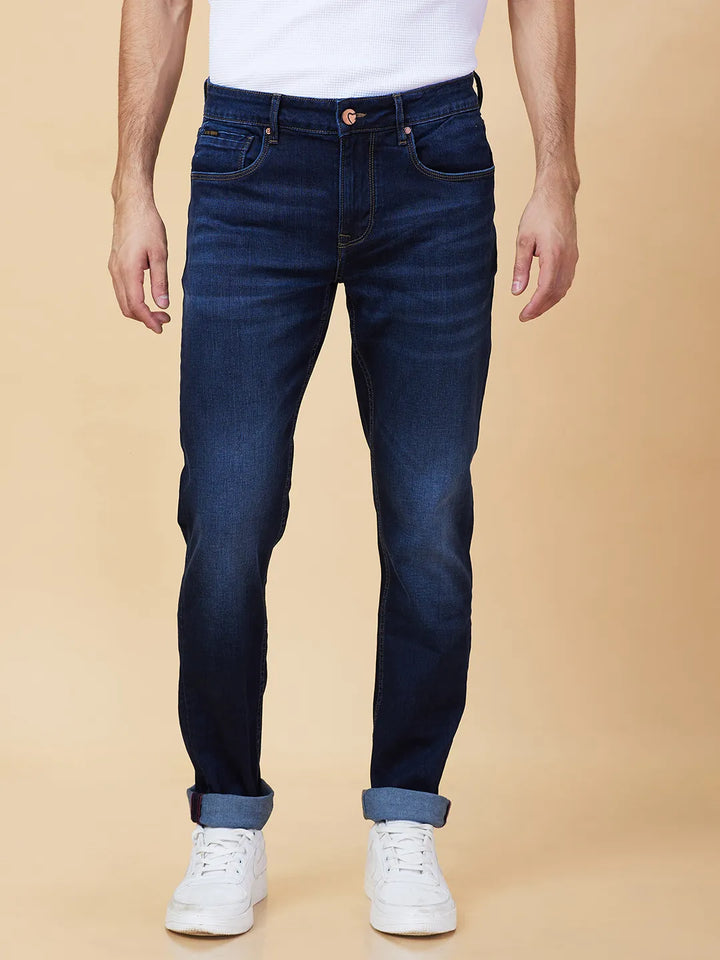 Blue Berylium-Boot Cut Fit Denims for Men by Being Human Clothing