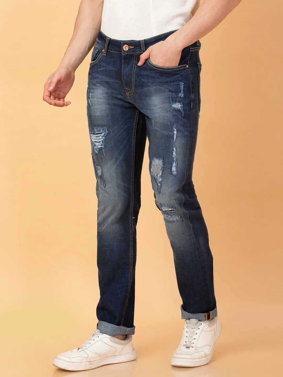 Being Human Clothing Mens-Bottom Denim Dark Tone