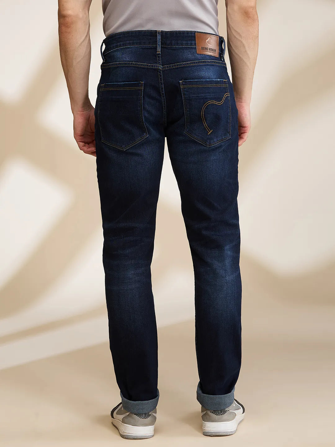 Being Human Clothing Mens-Bottom Denim Dark Tone