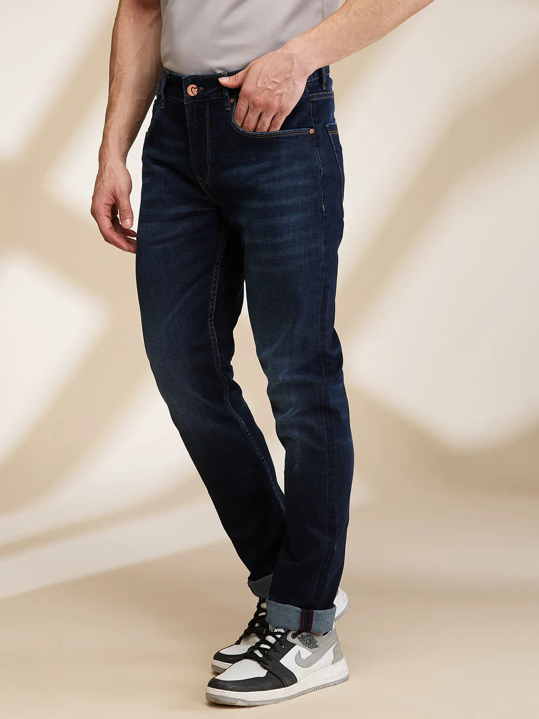 Being Human Clothing Mens-Bottom Denim Dark Tone